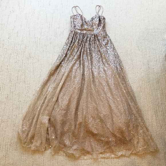 SOLD Eliza J | Ombre Sequin Gown | Champagne | 8 - Picture 7 of 15